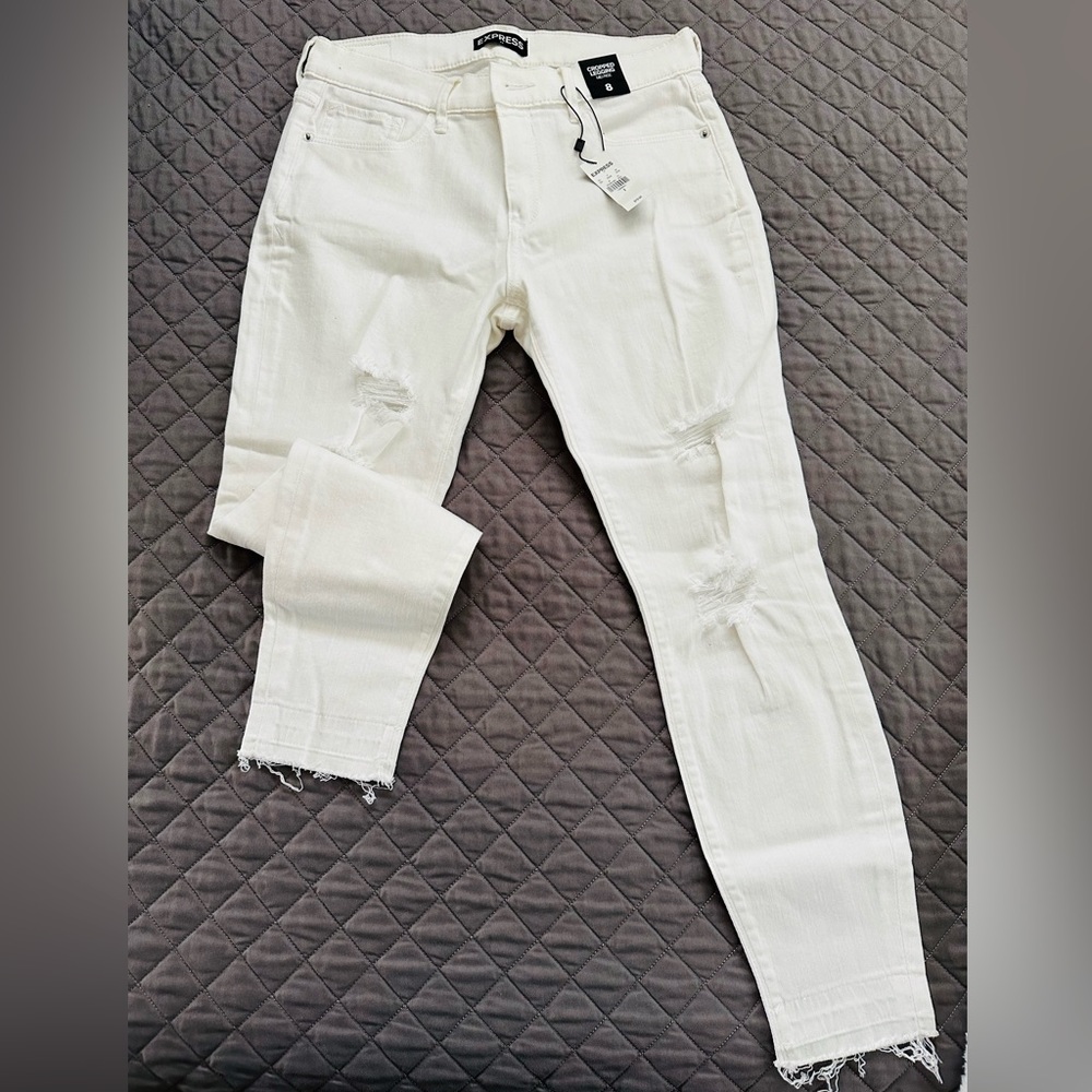 NEW* EXPRESS Women’s Cropped Legging Mid Rise Jeans Size 8 NWT
